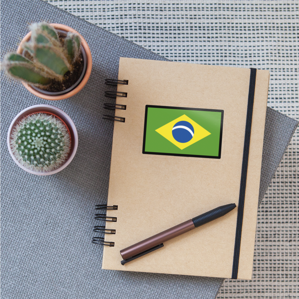 Flag: Brazil Moji Sticker - Emoji.Express - transparent glossy