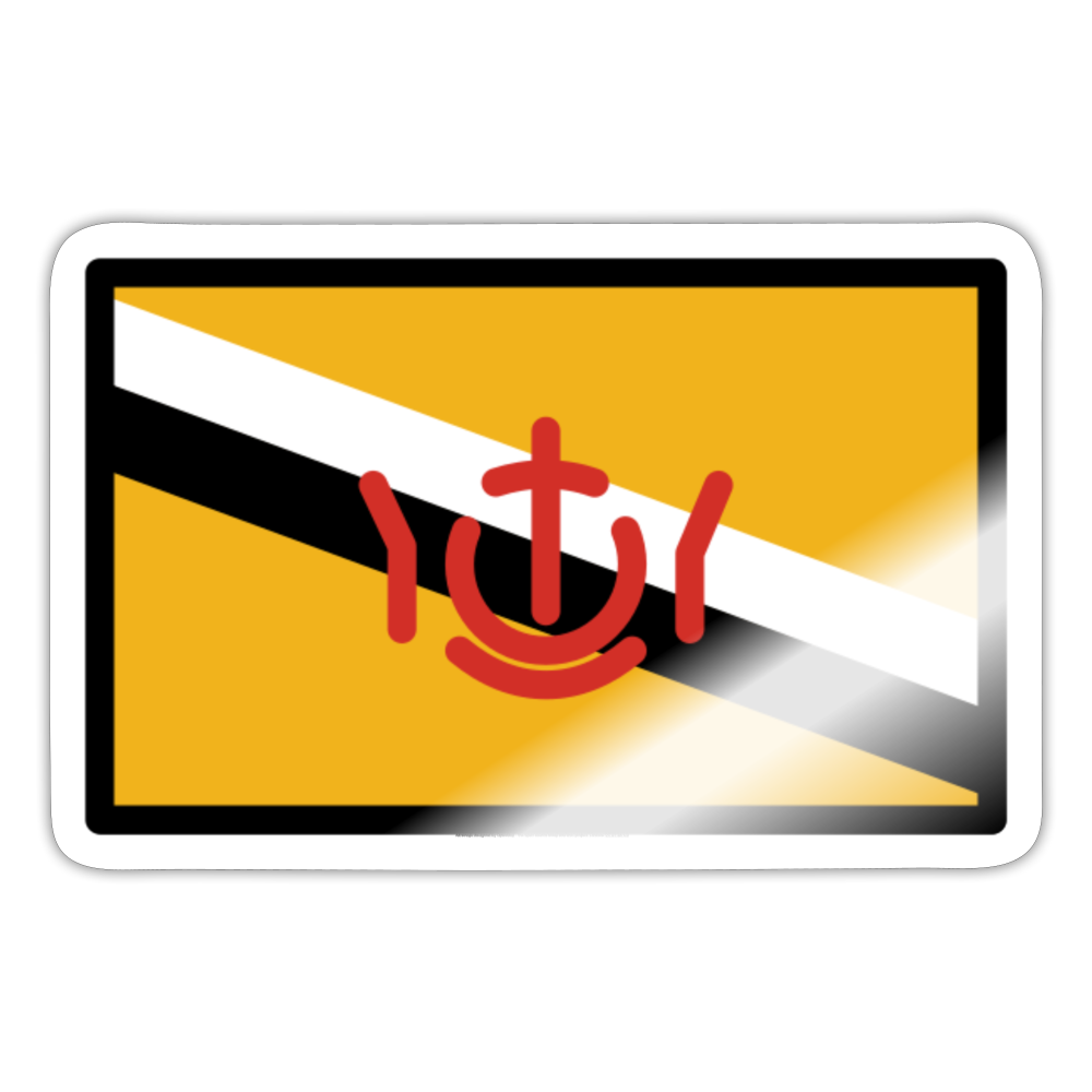 Flag: Brunei Moji Sticker - Emoji.Express - white glossy