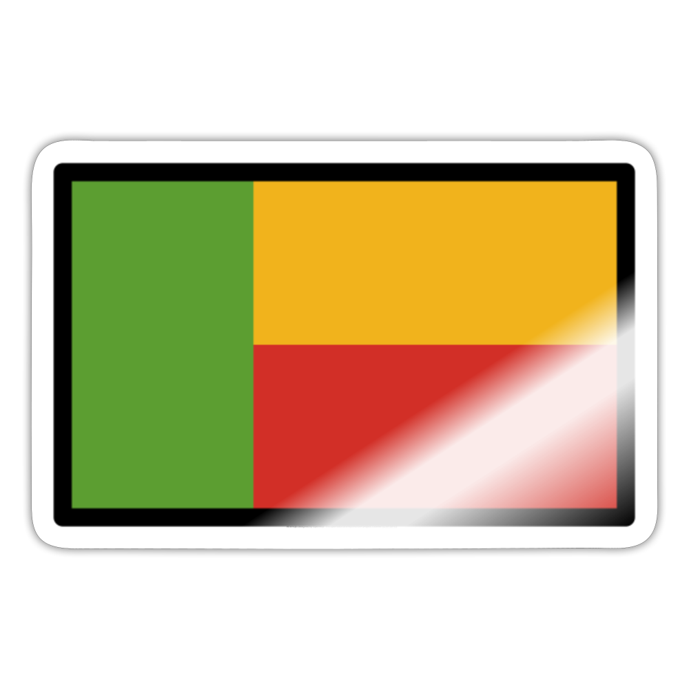 Flag: Benin Moji Sticker - Emoji.Express - white glossy