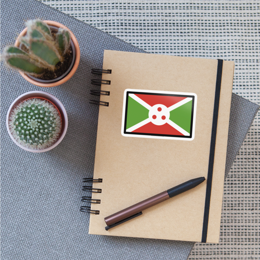 Flag: Burundi Moji Sticker - Emoji.Express - white glossy