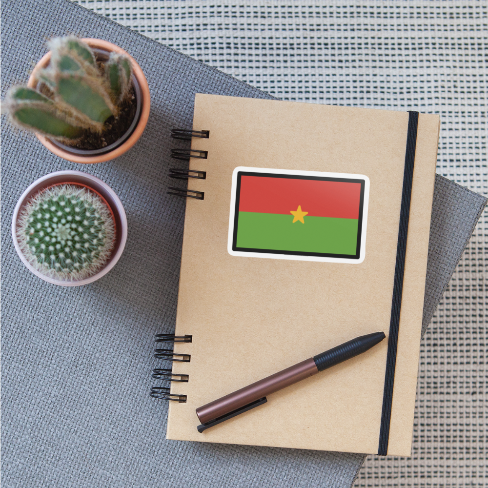 Flag: Burkina Faso Moji Sticker - Emoji.Express - white matte