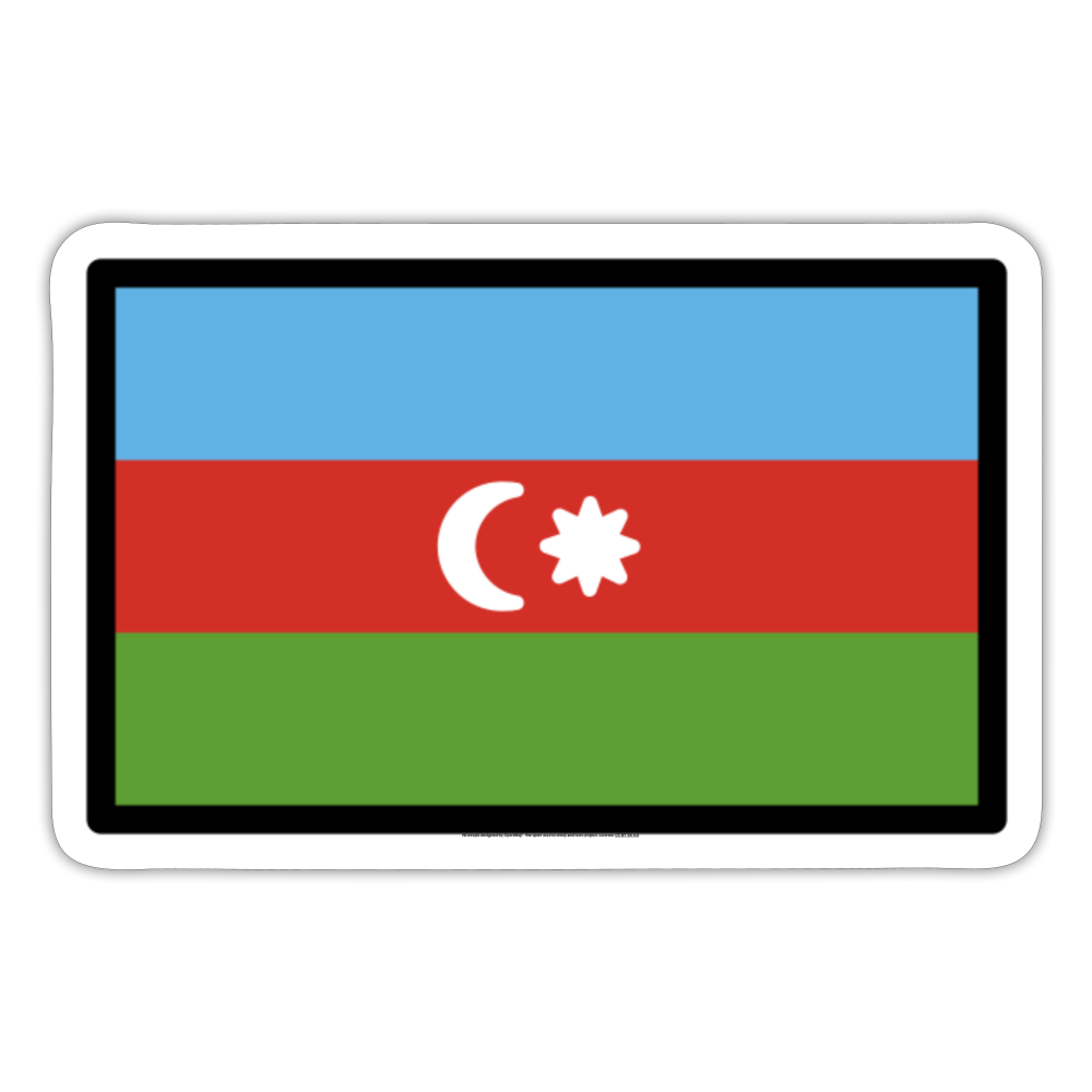 Flag: Azerbaijan Moji Sticker - Emoji.Express - white matte