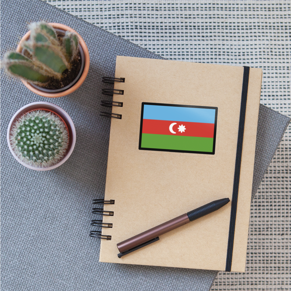 Flag: Azerbaijan Moji Sticker - Emoji.Express - transparent glossy