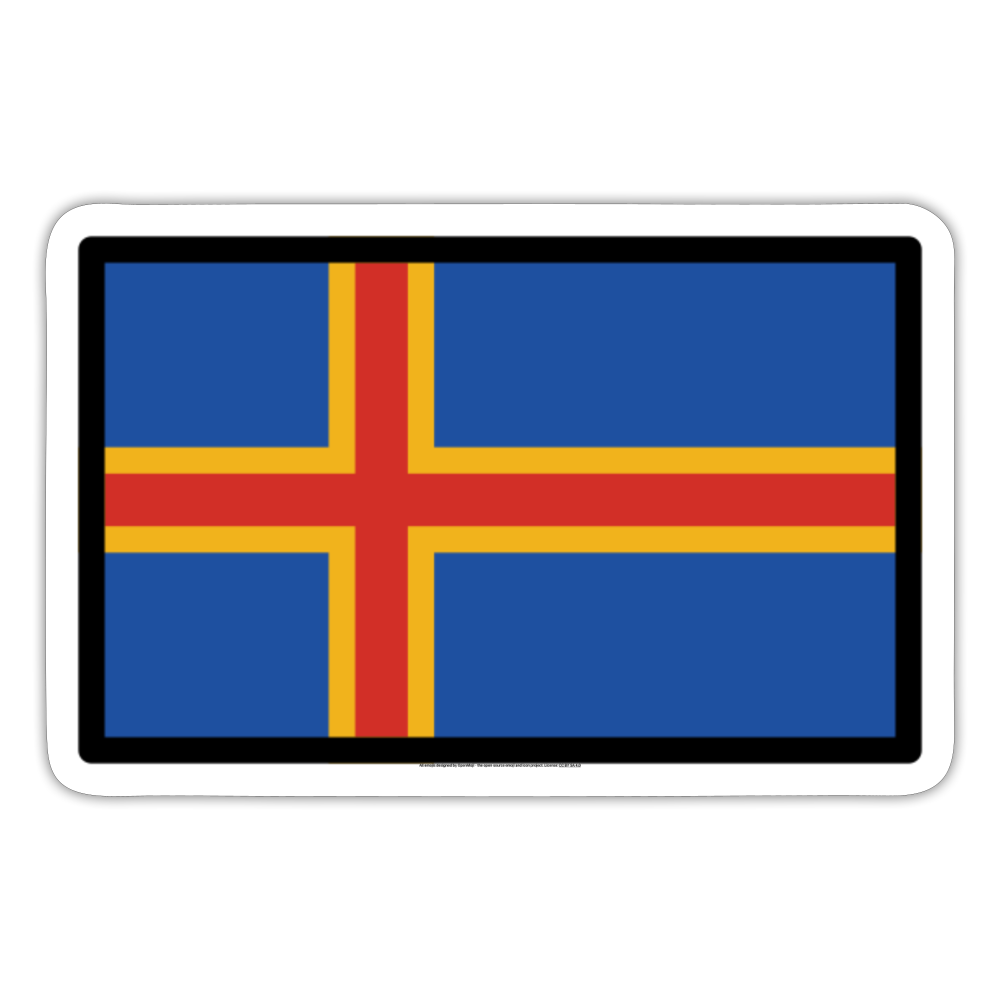 Flag: Åland Islands Moji Sticker - Emoji.Express - white matte