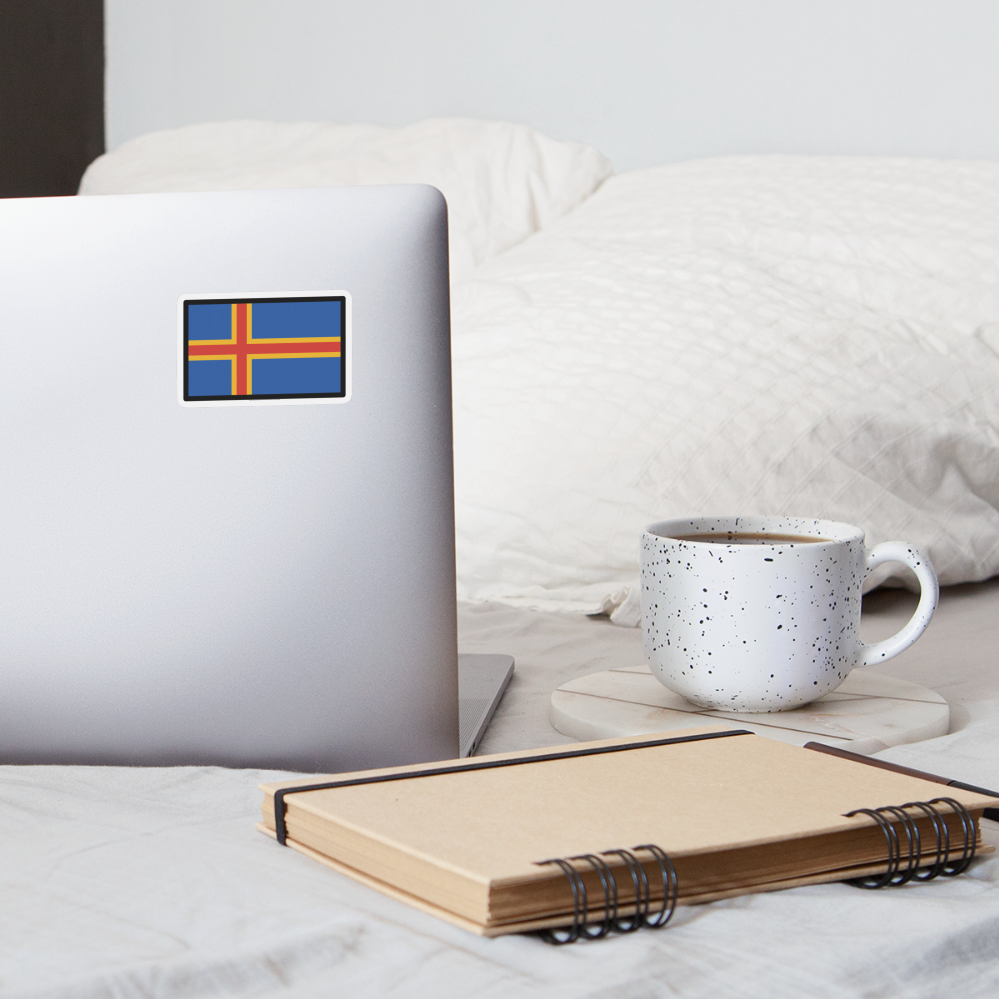 Flag: Åland Islands Moji Sticker - Emoji.Express - white matte