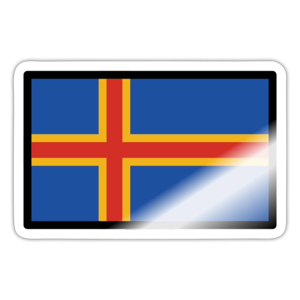 Flag: Åland Islands Moji Sticker - Emoji.Express - white glossy