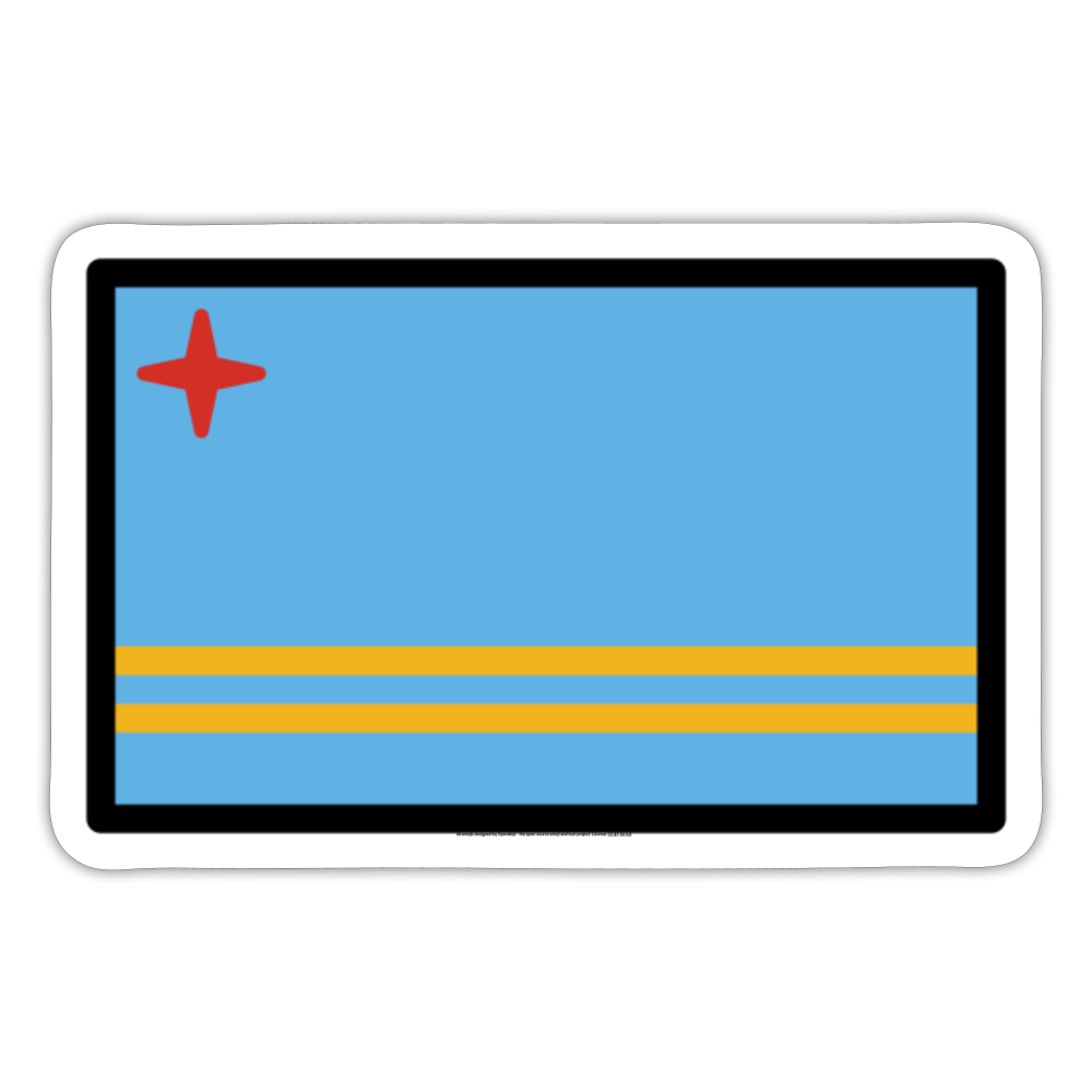 Flag: Aruba Moji Sticker - Emoji.Express - white matte