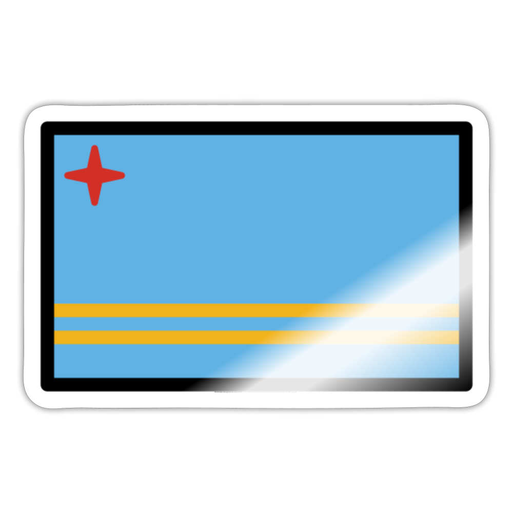 Flag: Aruba Moji Sticker - Emoji.Express - white glossy