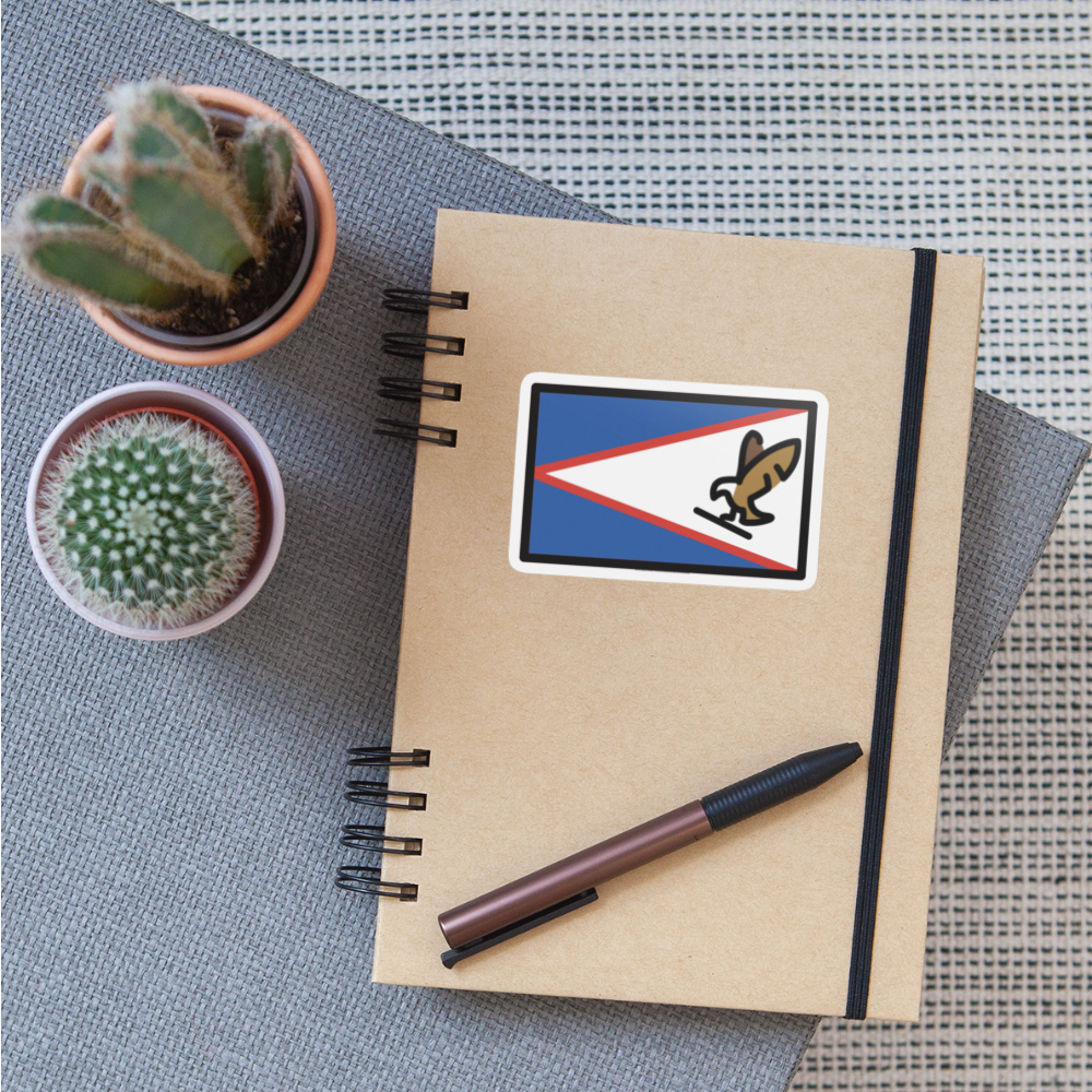 Flag: American Samoa Moji Sticker - Emoji.Express - white matte