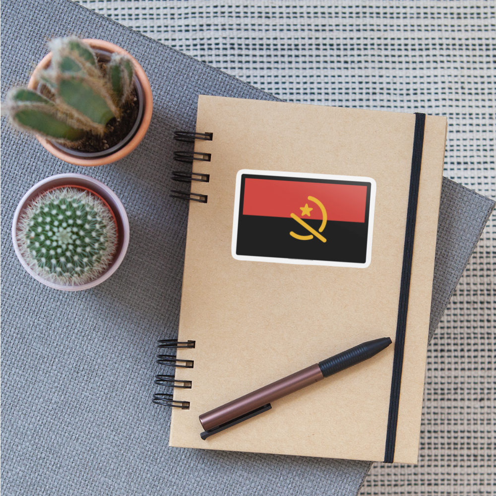 Flag: Angola Moji Sticker - Emoji.Express - white matte