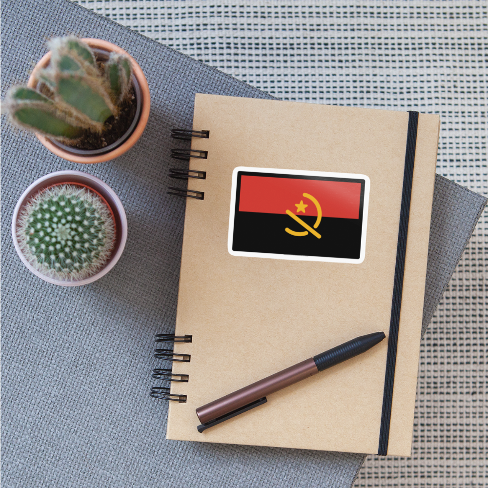 Flag: Angola Moji Sticker - Emoji.Express - white glossy