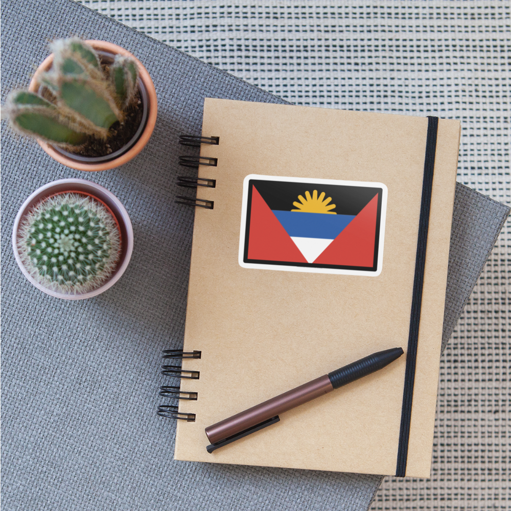 Flag: Antigua & Barbuda Moji Sticker - Emoji.Express - white matte
