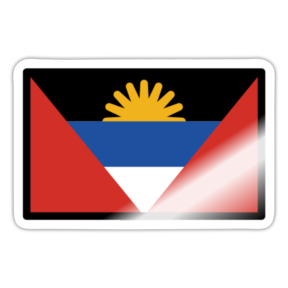 Flag: Antigua & Barbuda Moji Sticker - Emoji.Express - white glossy
