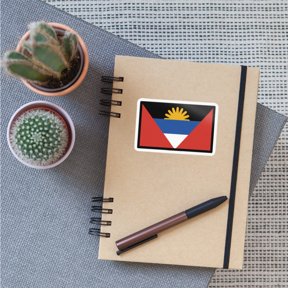 Flag: Antigua & Barbuda Moji Sticker - Emoji.Express - white glossy