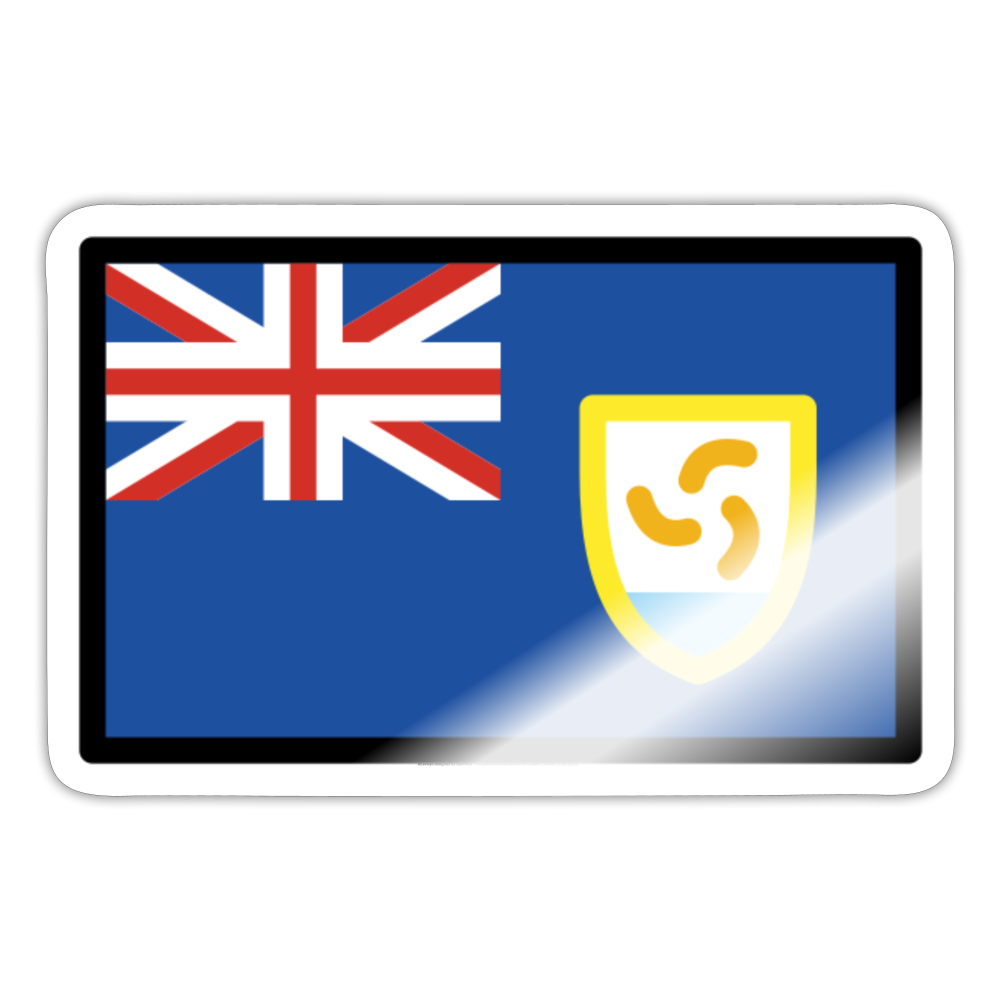Flag: Anguilla Moji Sticker - Emoji.Express - white glossy