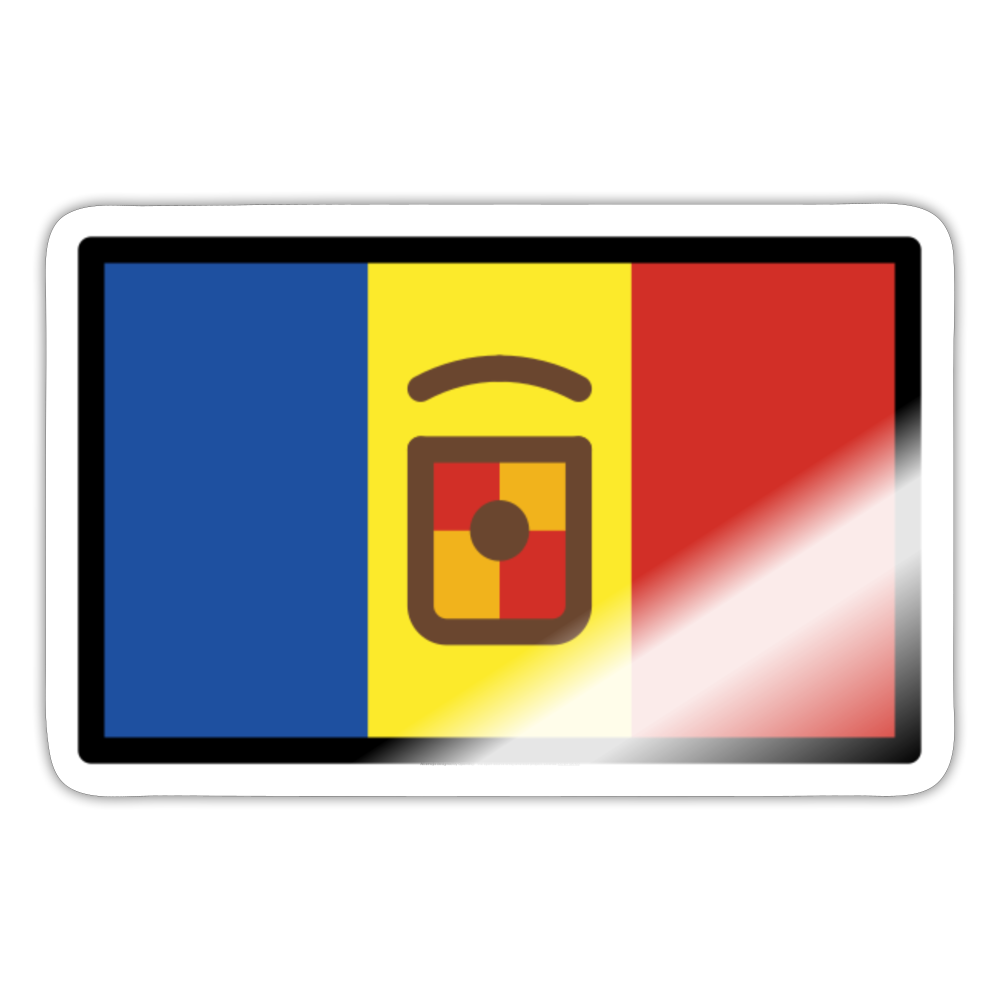 Flag: Andorra Moji Sticker - Emoji.Express - white glossy