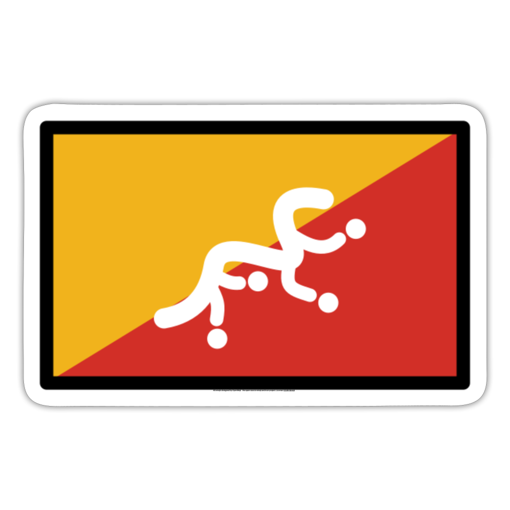 Flag: Bhutan Moji Sticker - Emoji.Express - white matte