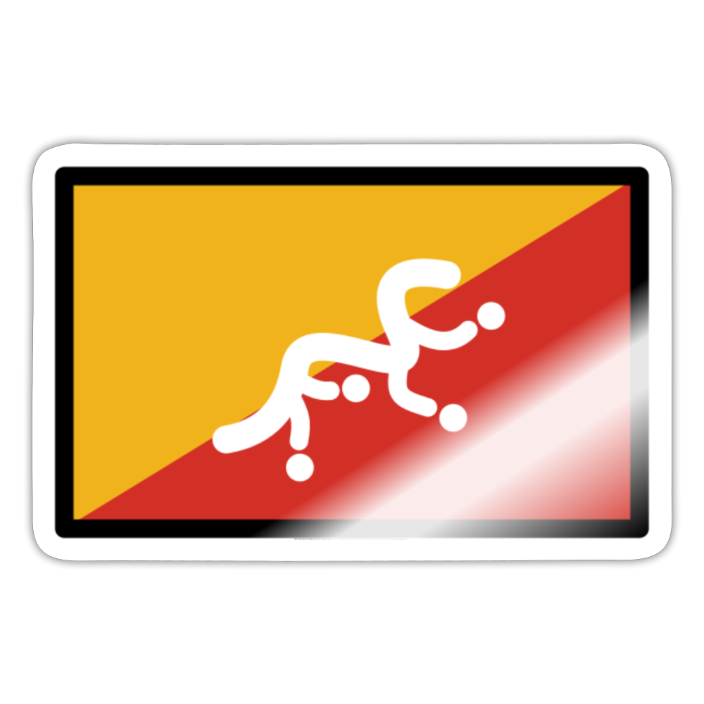 Flag: Bhutan Moji Sticker - Emoji.Express - white glossy