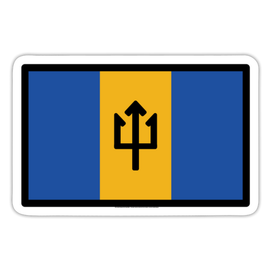 Flag: Barbados Moji Sticker - Emoji.Express - white matte