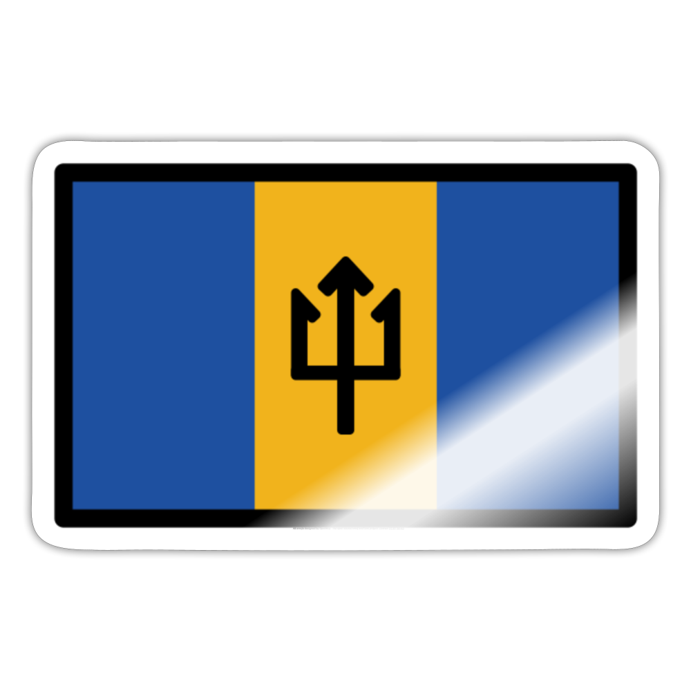 Flag: Barbados Moji Sticker - Emoji.Express - white glossy