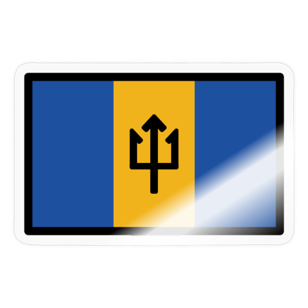 Flag: Barbados Moji Sticker - Emoji.Express - transparent glossy