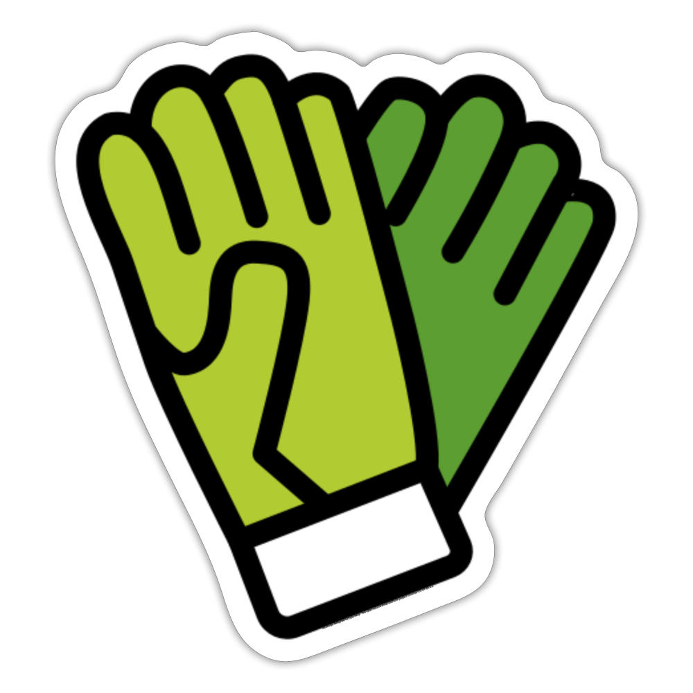 Gardening Gloves Moji Sticker - Emoji.Express - white matte