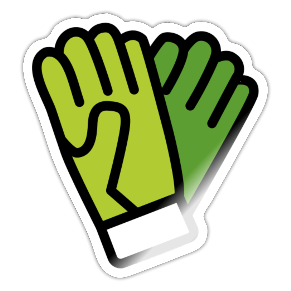 Gardening Gloves Moji Sticker - Emoji.Express - white glossy
