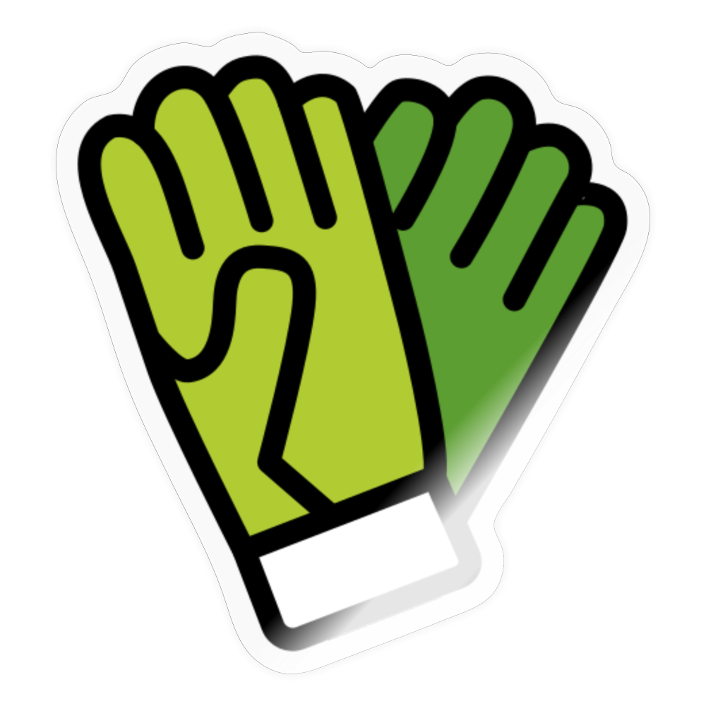 Gardening Gloves Moji Sticker - Emoji.Express - transparent glossy