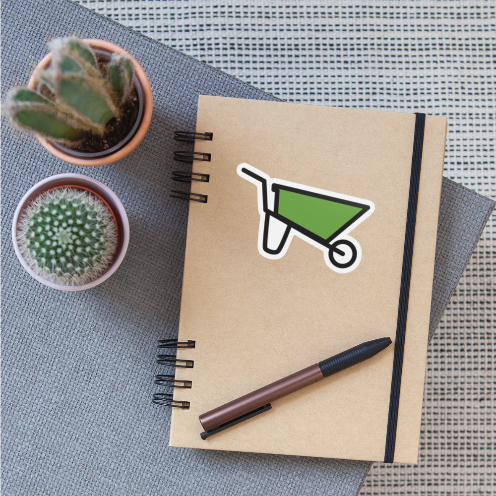 Wheelbarrow (Gardening) Moji Sticker - Emoji.Express - white matte