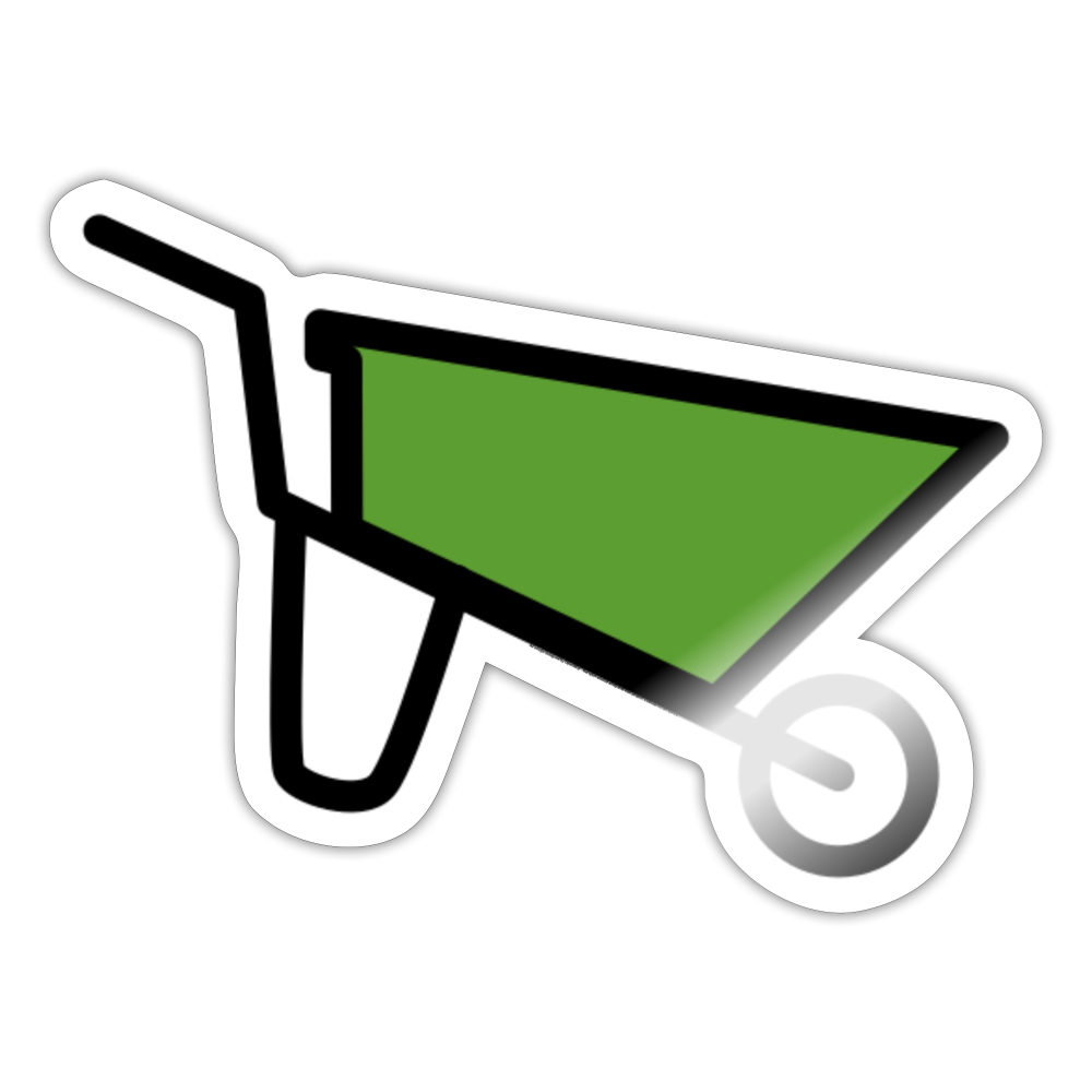 Wheelbarrow (Gardening) Moji Sticker - Emoji.Express - white glossy