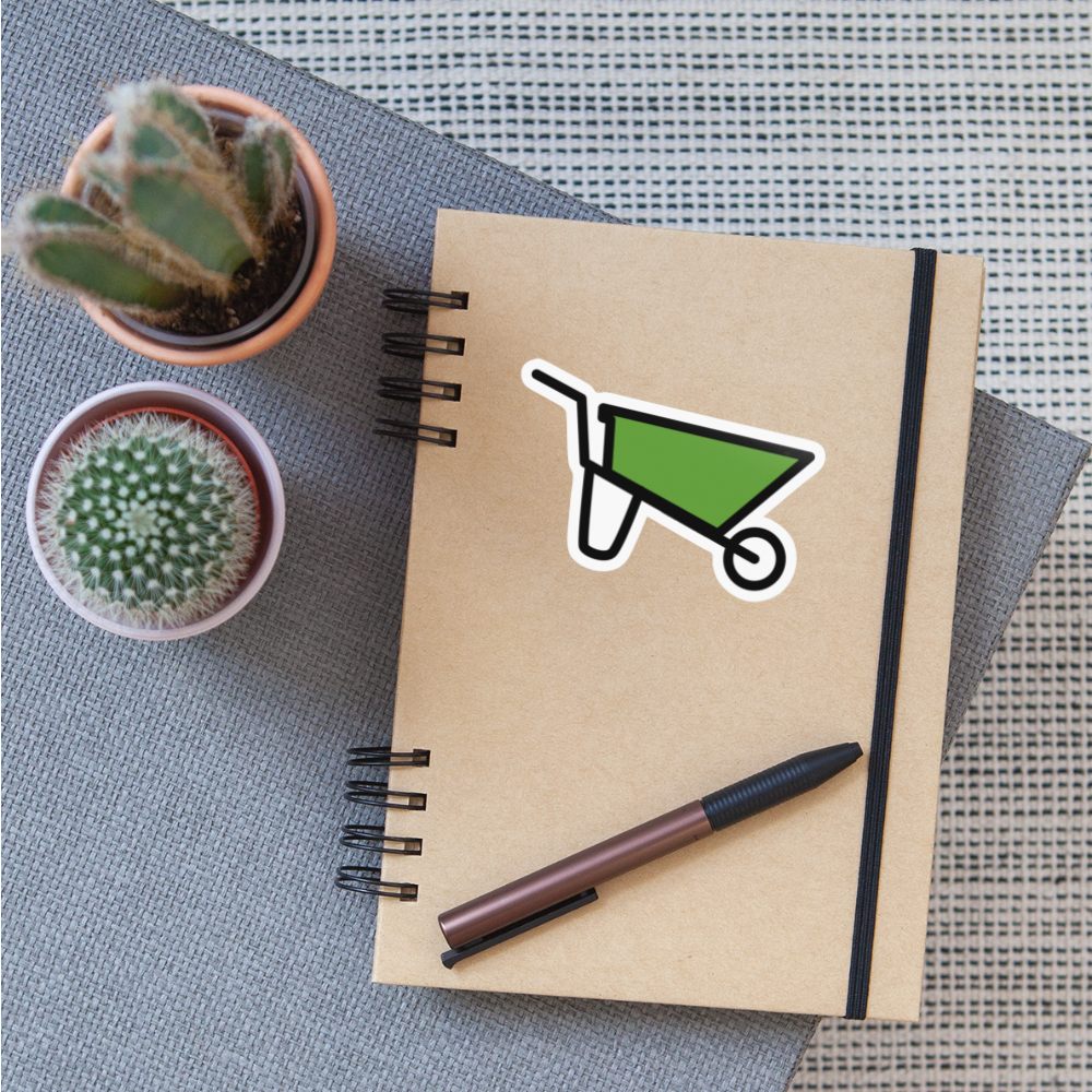 Wheelbarrow (Gardening) Moji Sticker - Emoji.Express - white glossy