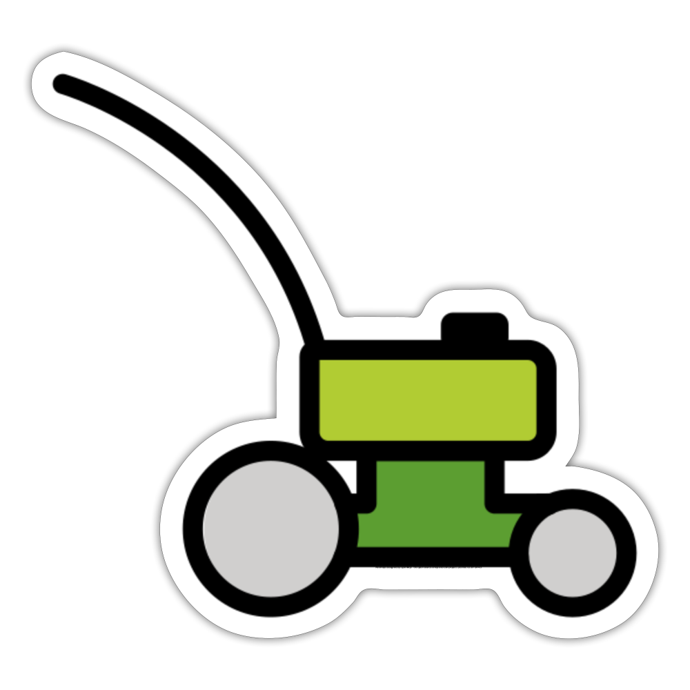 Lawnmower (Gardening) Moji Sticker - Emoji.Express - white matte