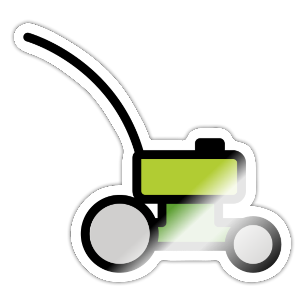 Lawnmower (Gardening) Moji Sticker - Emoji.Express - white glossy
