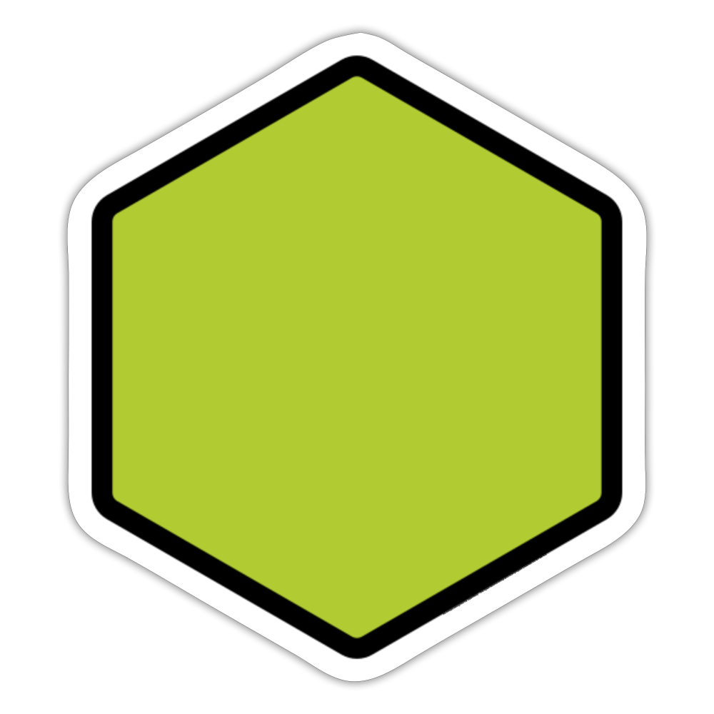 Green Hexagon Moji Sticker - Emoji.Express - white matte