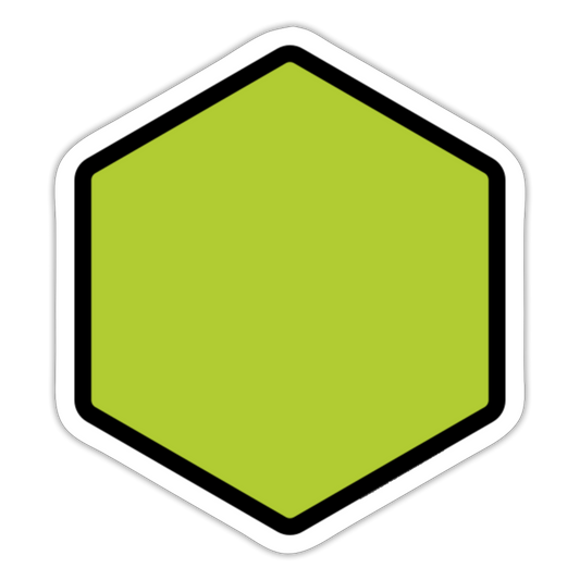 Green Hexagon Moji Sticker - Emoji.Express - white matte