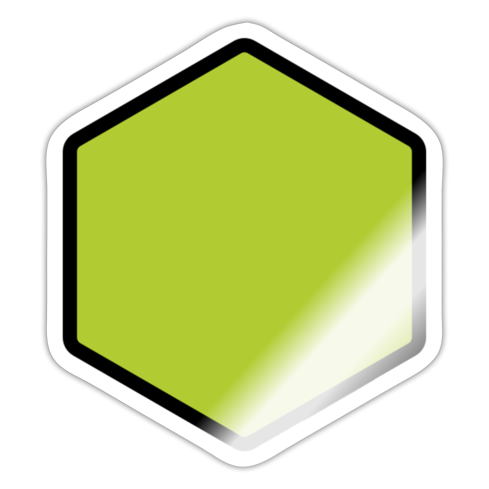 Green Hexagon Moji Sticker - Emoji.Express - white glossy