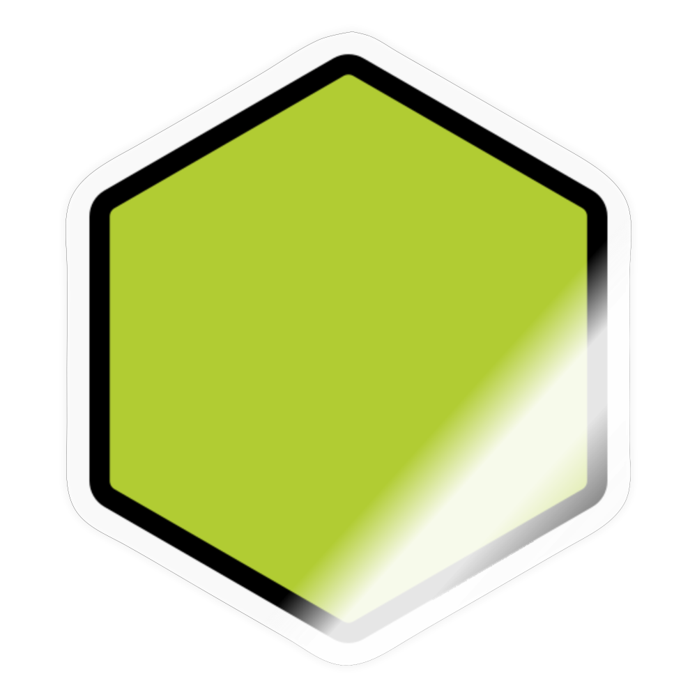 Green Hexagon Moji Sticker - Emoji.Express - transparent glossy