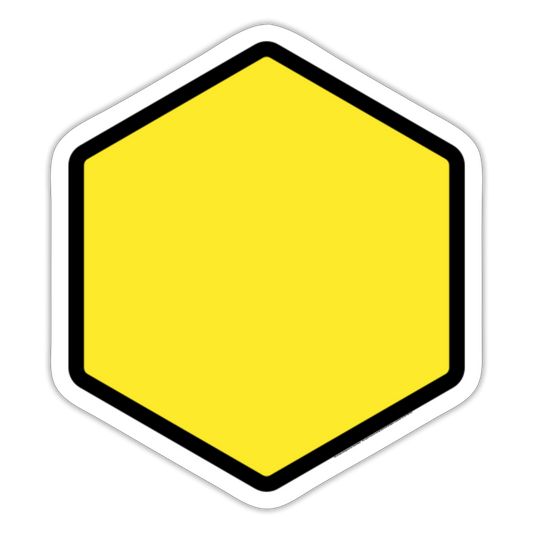 Yellow Hexagon Moji Sticker - Emoji.Express - white matte