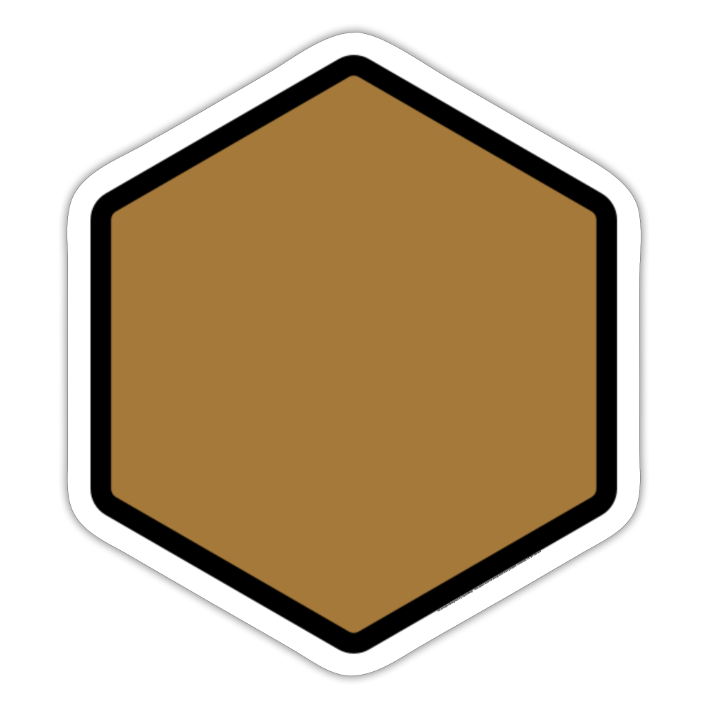 Brown Hexagon Moji Sticker - Emoji.Express - white matte