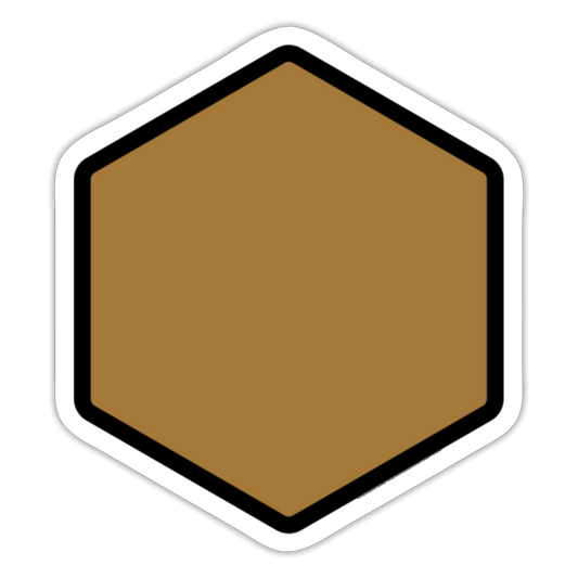 Brown Hexagon Moji Sticker - Emoji.Express - white matte