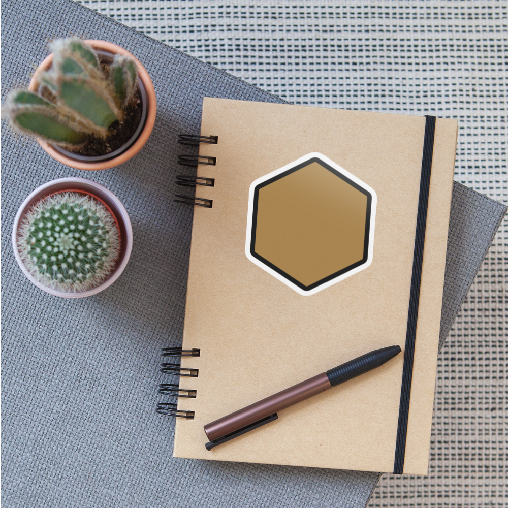 Brown Hexagon Moji Sticker - Emoji.Express - white matte