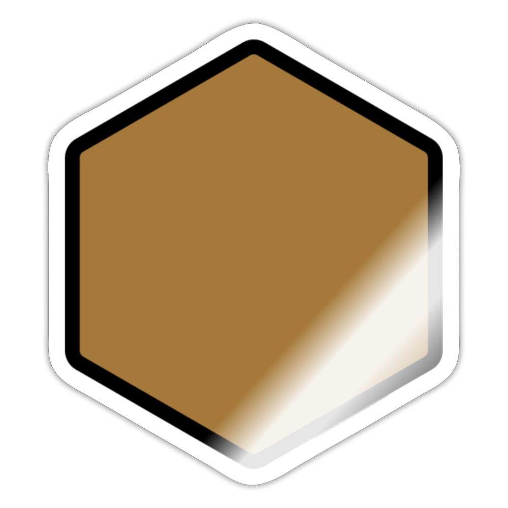 Brown Hexagon Moji Sticker - Emoji.Express - white glossy