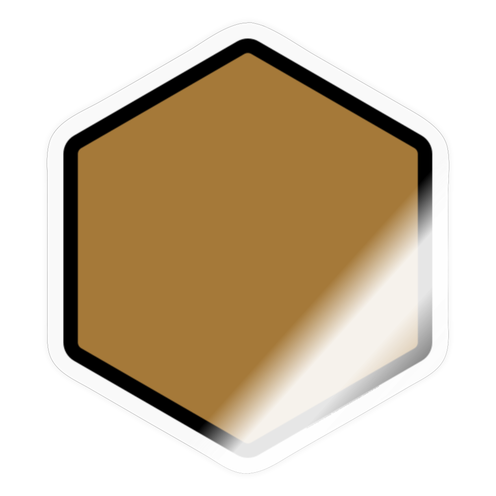 Brown Hexagon Moji Sticker - Emoji.Express - transparent glossy