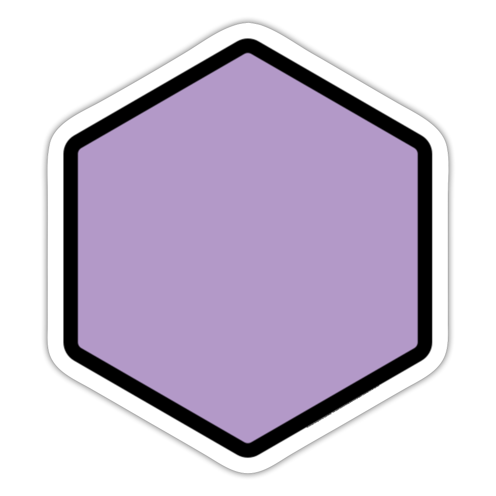 Purple Hexagon Moji Sticker - Emoji.Express - white matte