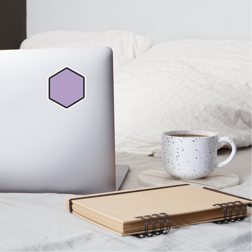 Purple Hexagon Moji Sticker - Emoji.Express - white matte