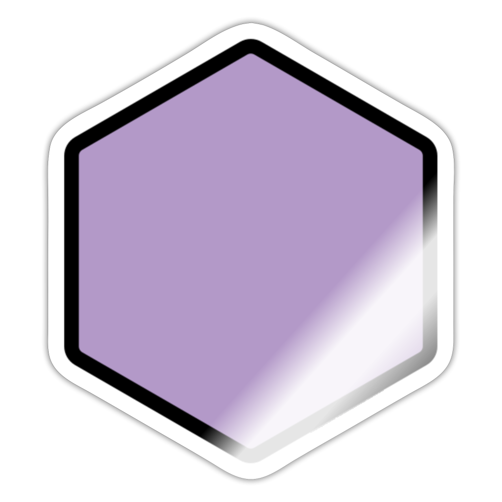 Purple Hexagon Moji Sticker - Emoji.Express - white glossy