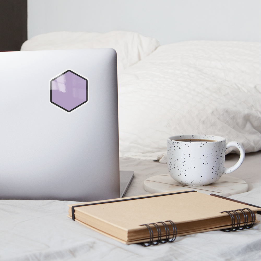 Purple Hexagon Moji Sticker - Emoji.Express - white glossy