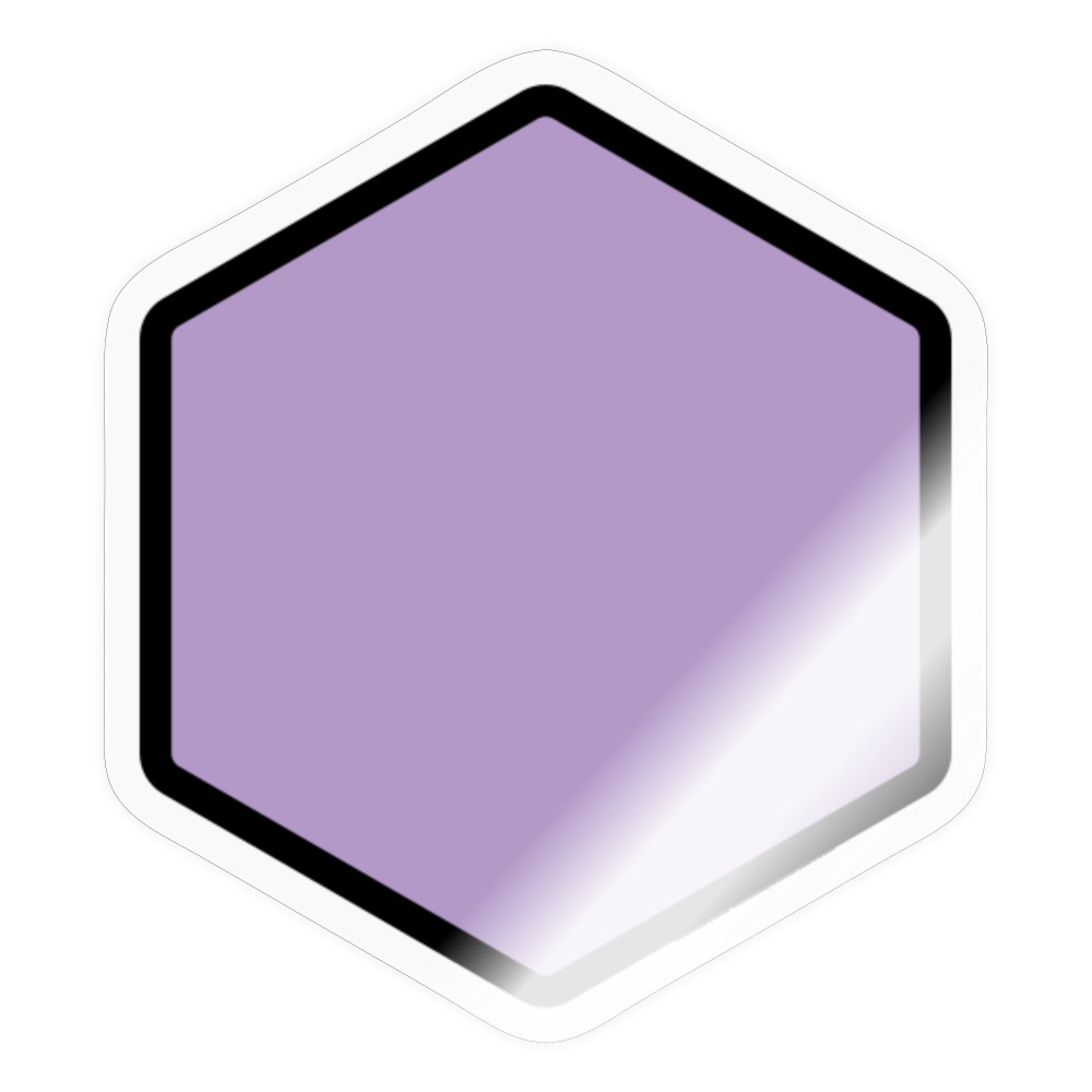 Purple Hexagon Moji Sticker - Emoji.Express - transparent glossy