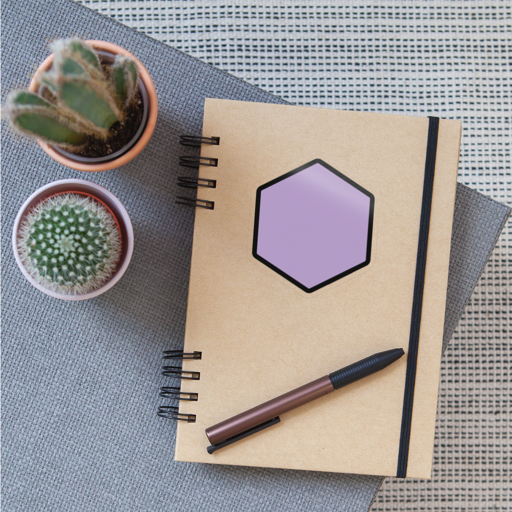 Purple Hexagon Moji Sticker - Emoji.Express - transparent glossy