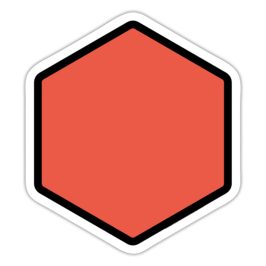 Red Hexagon Moji Sticker - Emoji.Express - white matte